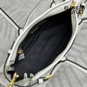 Mittelgroße Lederhandtasche in Weiß 15.5cm