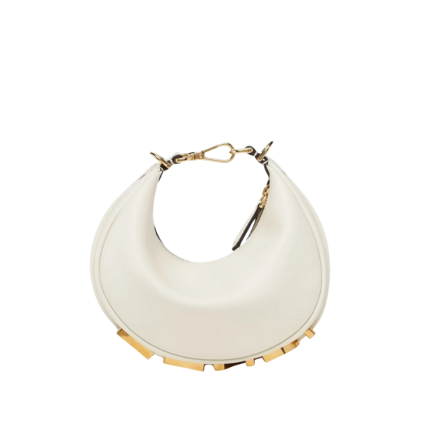 Mini weiße Ledertasche 13cm