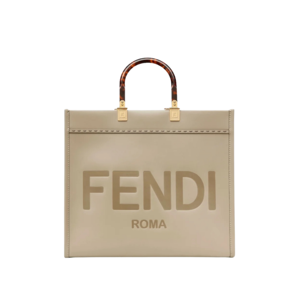 Taubengraue Leder-Shoppingtasche 31cm