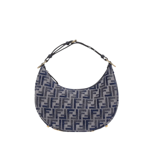 Ledertasche aus dunkelblauer FF-Chenille  24.5cm