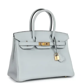 Bleu Pâle Togo mit Gold-Beschlägen 30cm