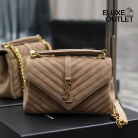 wildleder Karamell mit Goldschnalle 24 cm
