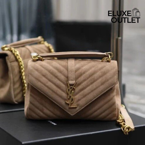 wildleder Karamell mit Goldschnalle 24 cm