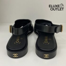 Slingback Flache Schwarz Loafer