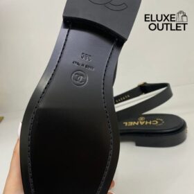 Slingback Flache Schwarz Loafer