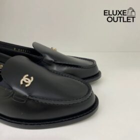 Slingback Flache Schwarz Loafer