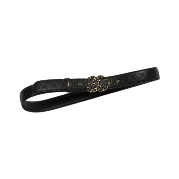 Belt Schwarz/Goldfarben 3cm