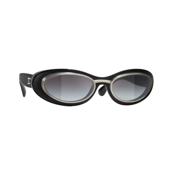 Oval Schwarz/Grau