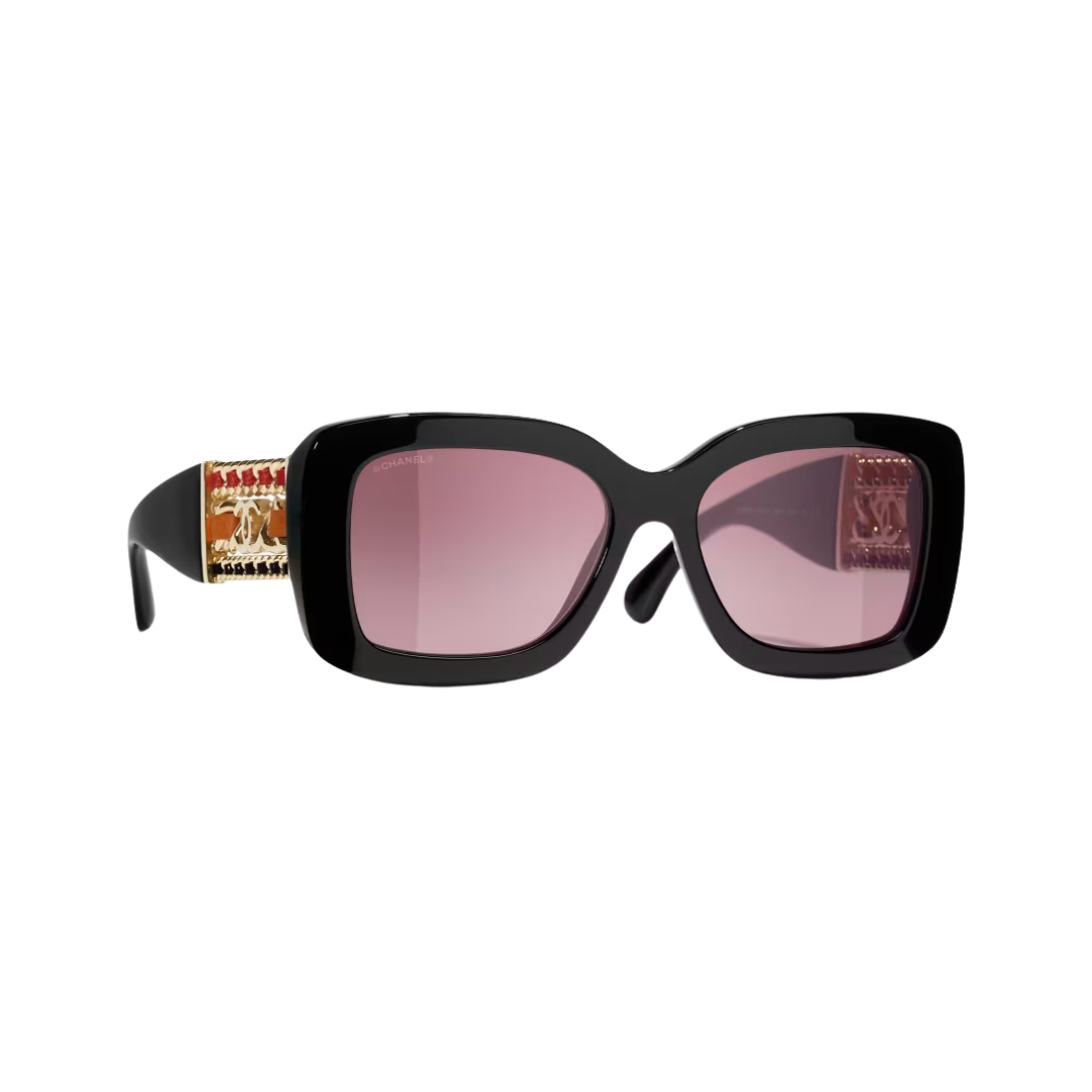 Rectangular Schwarz/Bordeauxrot