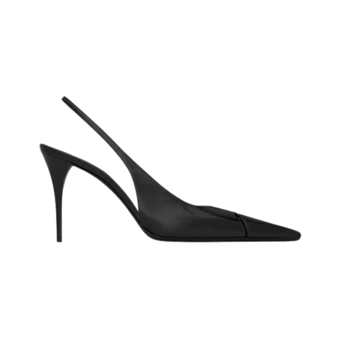 Slingback Schwarz 9 cm