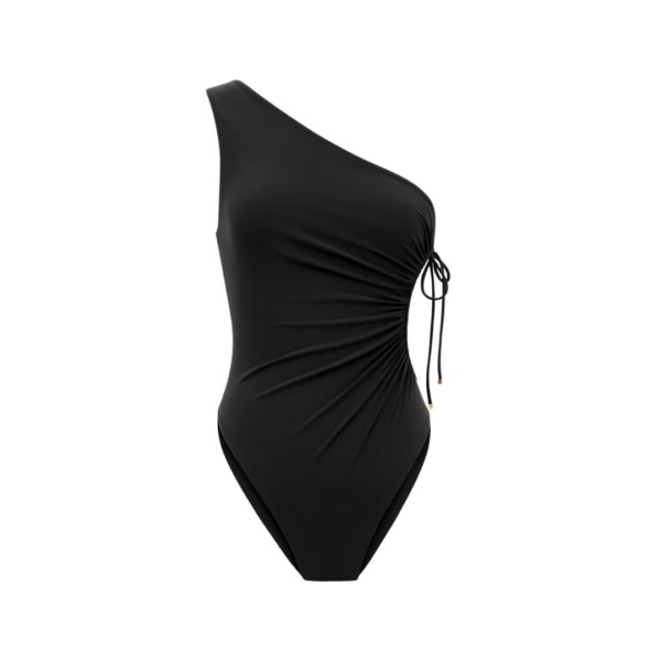 One-Shoulder Schwarz