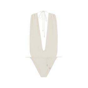 Backless V-Halter Cremeweiß