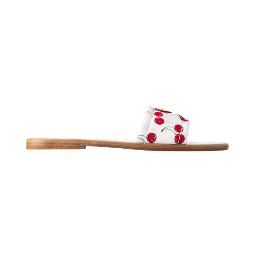 TM Lily Flat Mule Weiß/Rot