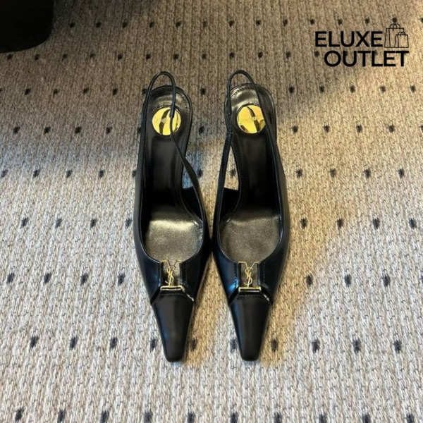 Slingback Schwarz 9 cm