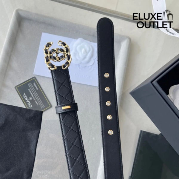 Belt Schwarz/Goldfarben 3cm