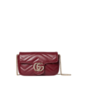 Rote Super-Mini-Tasche mit Chevron-Muster 16.5cm