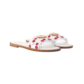 TM Lily Flat Mule Weiß/Rot