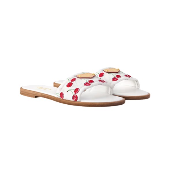TM Lily Flat Mule Weiß/Rot