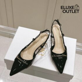 Slingbacks Lackschwarz 5 cm