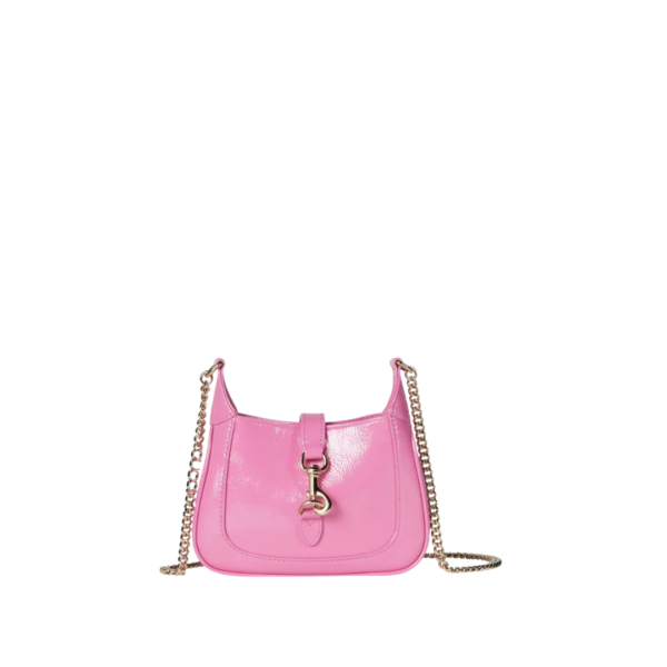 Mini-Schultertasche Pink Lackleder 19.5cm