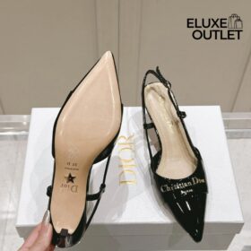 Slingbacks Lackschwarz 5 cm