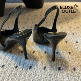 Slingback Schwarz 9 cm