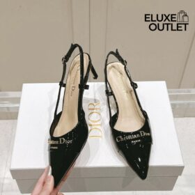 Slingbacks Lackschwarz 5 cm