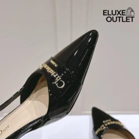 Slingbacks Lackschwarz 5 cm