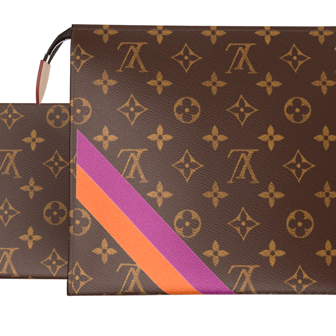 Trio Toilet Pouch Mon Monogram Fuchsia/Piment 25.5 cm - Afbeelding 2