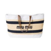 Raffia-effect Lichtbruin/Wit 34 cm