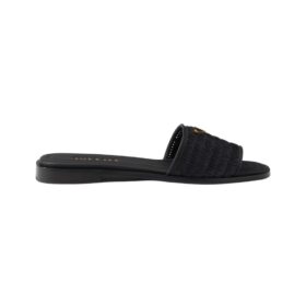 Leather Slides Schwarz