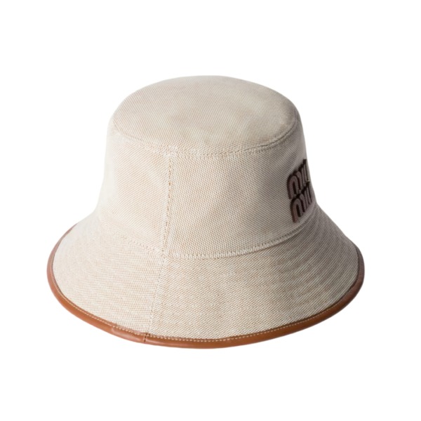 Canvas Bucket Beige/Weinbrand