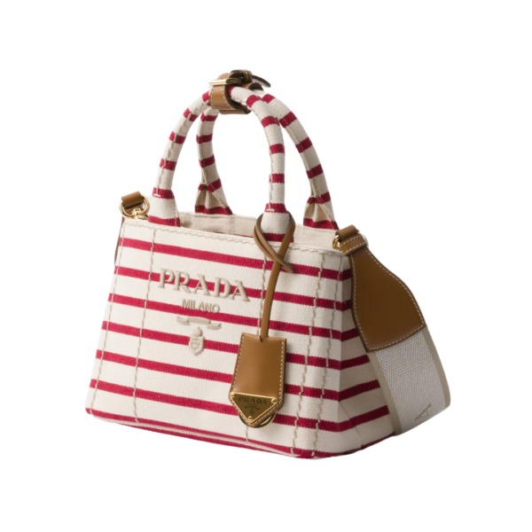 Striped Cotton Canvas Gelb/Rot 15 cm