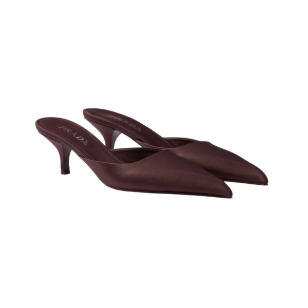Satin Mules Burgunderrot 5.5 cm