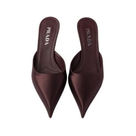 Satin Mules Burgunderrot 5.5 cm