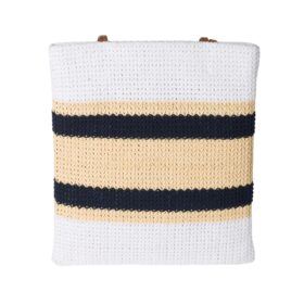 Raffia Tote Hellbraun/Weiß 41 cm
