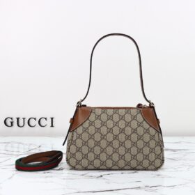 GG-Emblem Klein Beige/Dunkelbraun 24 cm