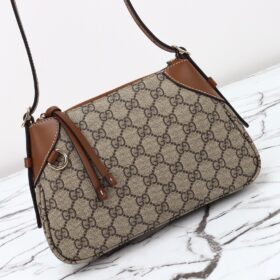 GG-Emblem Klein Beige/Dunkelbraun 24 cm