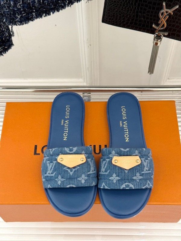 Lily Flat Mule Blau