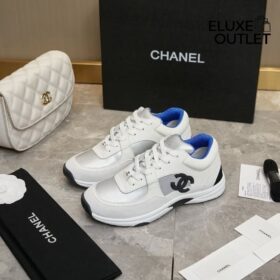 Sneakers Weiß/Silber/Neonblau