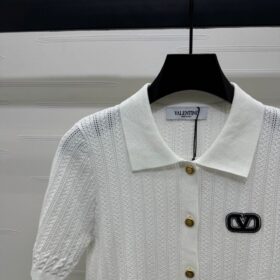 Strickoberteil Kurzarm Weiß