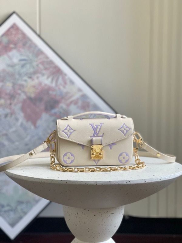Pochette Métis East West Weiß/Lavendel 21.5 cm