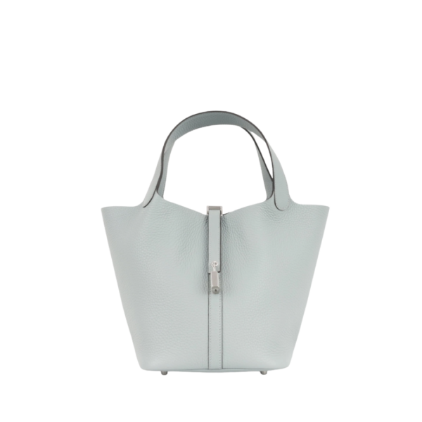 Picotin Lock Togo Gris Pantin 22cm