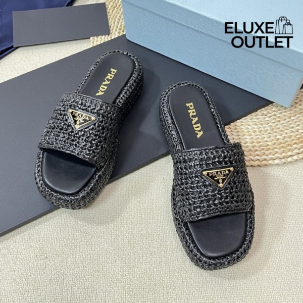 Braided Raffia Schwarz