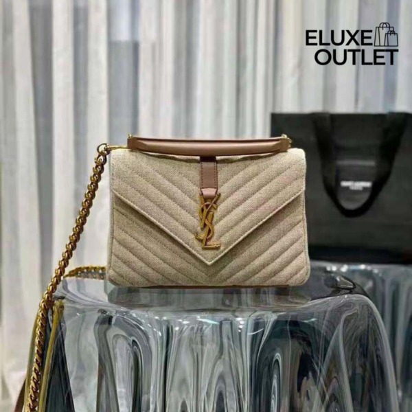 College Quilted Linen Taupe 24 cm