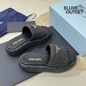 Braided Raffia Schwarz