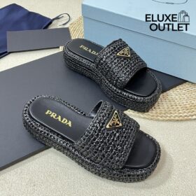 Braided Raffia Schwarz