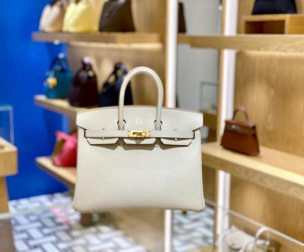 Birkin Togo 25 Weiße/Creme