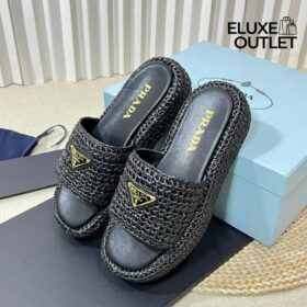 Braided Raffia Schwarz