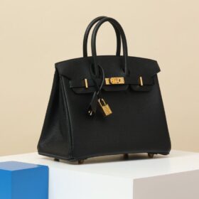 Birkin 25 Schwarz/Gold Epsom